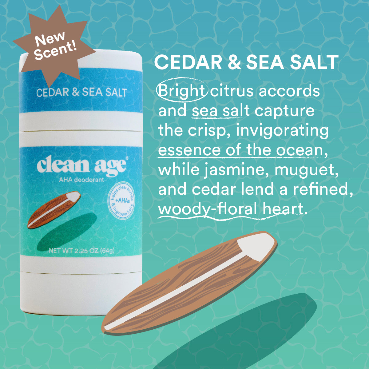 Cedar & Sea Salt AHA Deodorant