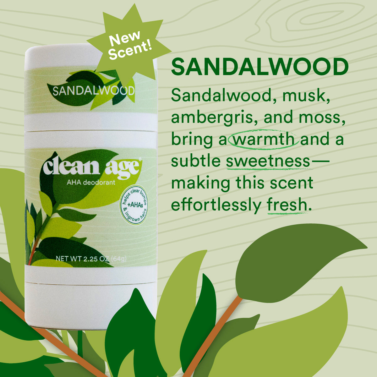 Sandalwood AHA Deodorant