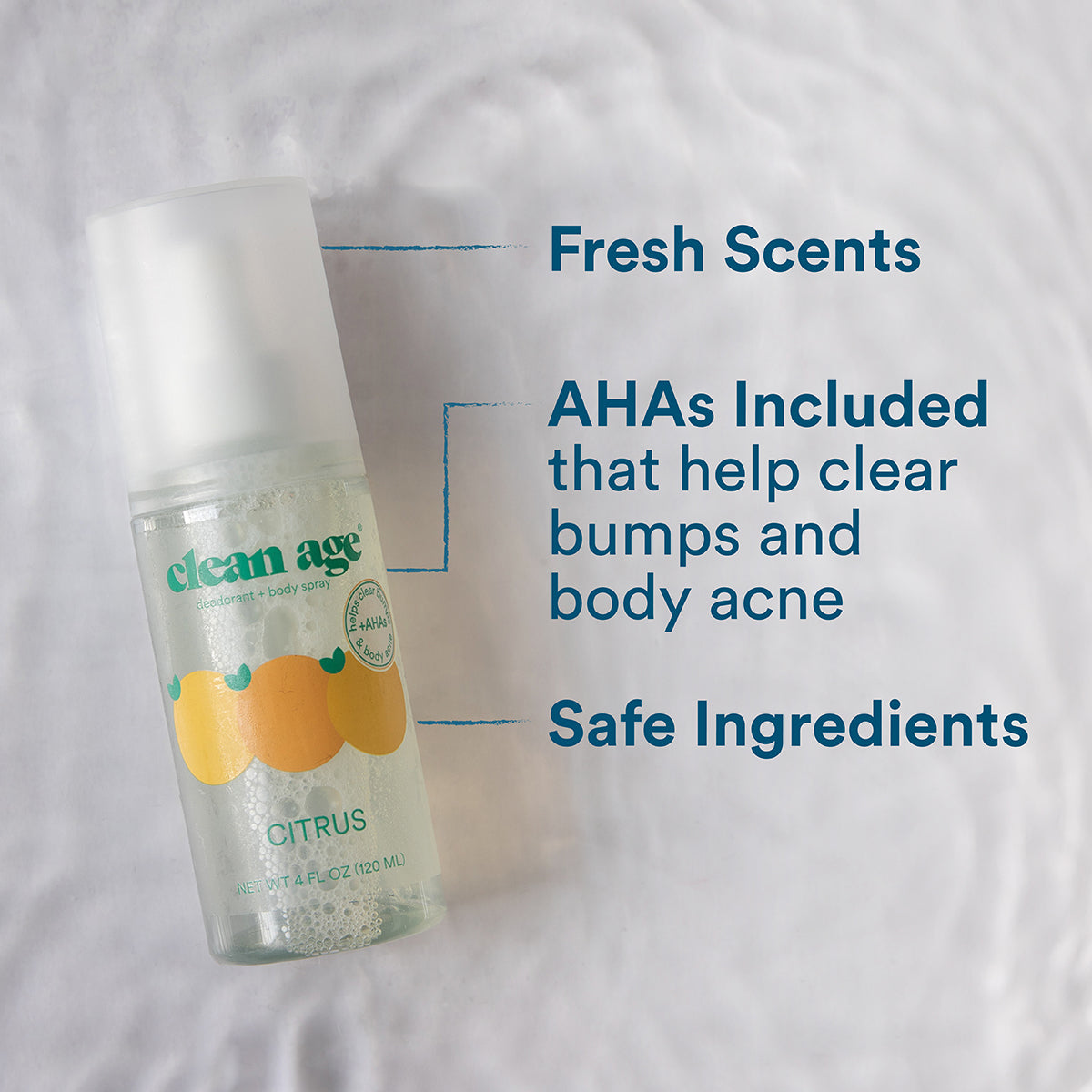 Clean Age Deodorant + Body Spray 4oz - Citrus