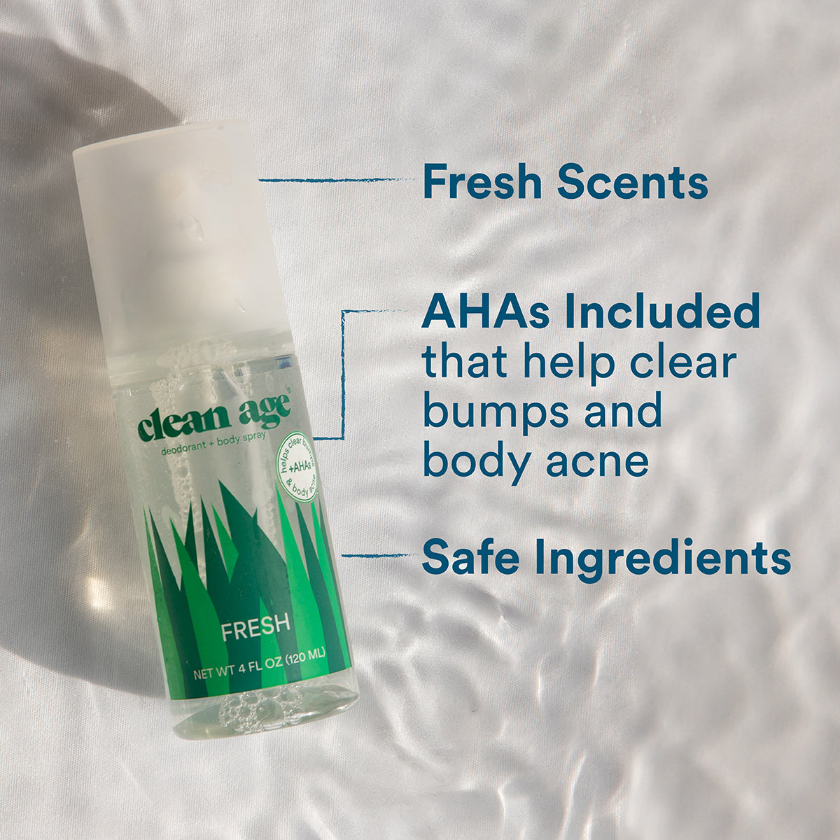 Clean Age Deodorant + Body Spray 4oz - Fresh