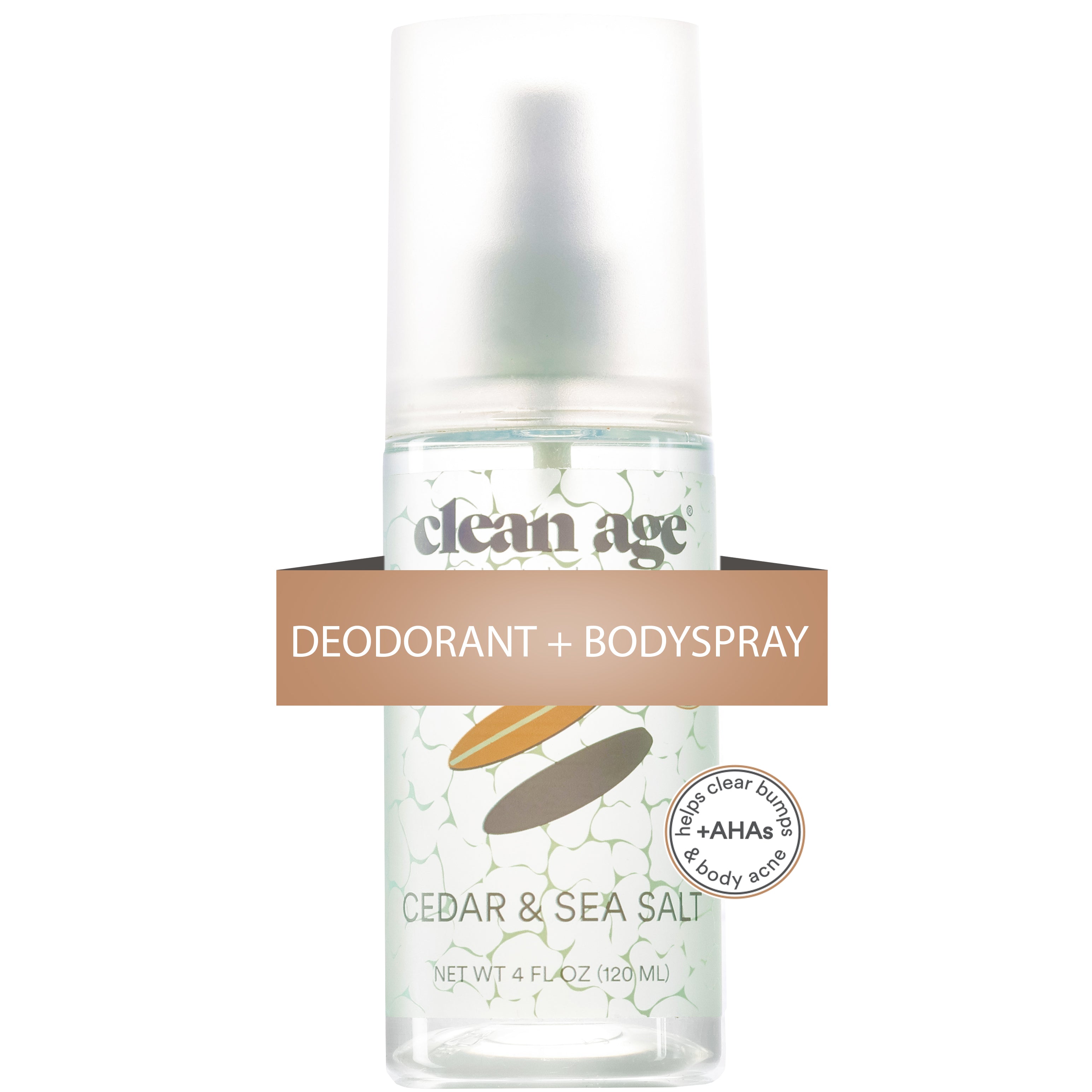 Clean Age Deodorant + Body Spray 4oz - Cedar & Sea Salt